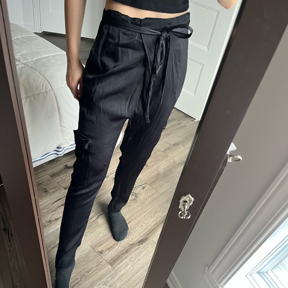 Silk Tie Up Trousers